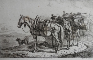 In Der Campagna von Rom etching by Johann Adam Klein @ 1846